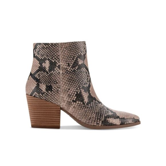 Sun + Stone Women’s Eryn Block-Heel Booties in the Size 9.5M in Ivory Snake - Picture 2 of 7